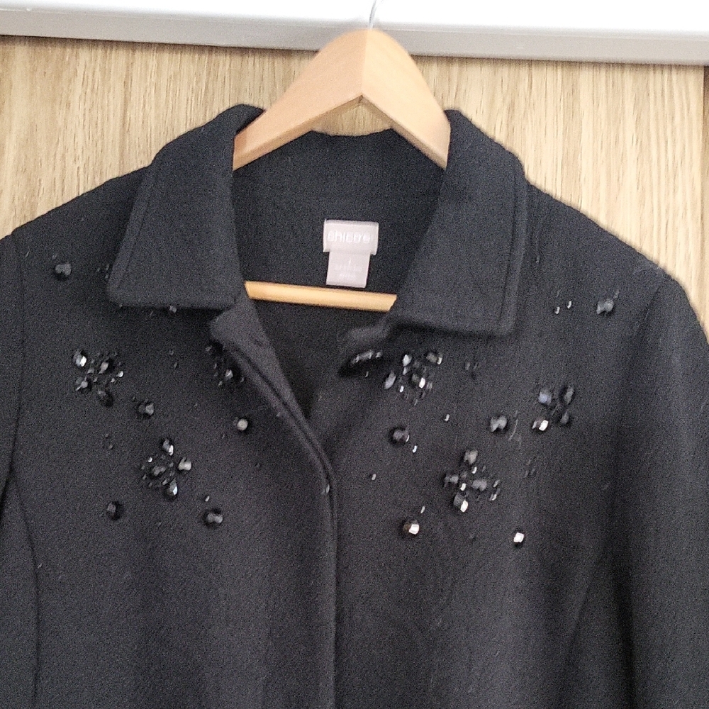 Chico's Black Trench Coat - Picture 3 of 5